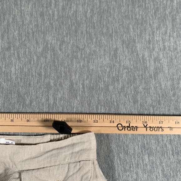 Sovere Pants Womens Medium Beige High Rise Wide Leg Linen Blend Pleated - Picture 6 of 11